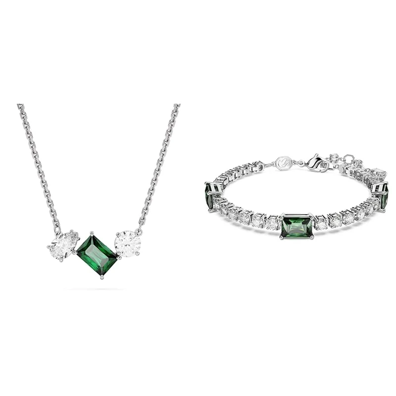 Swarovski Mesmera Collection, necklace & bracelet, green