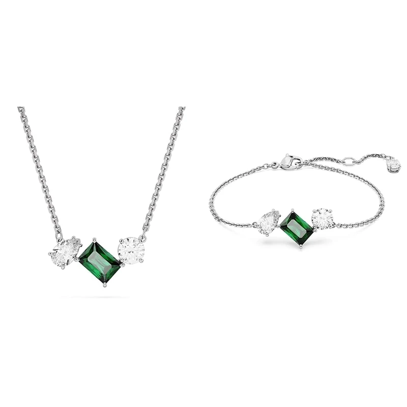 Swarovski Mesmera Collection, necklace & bracelet, green