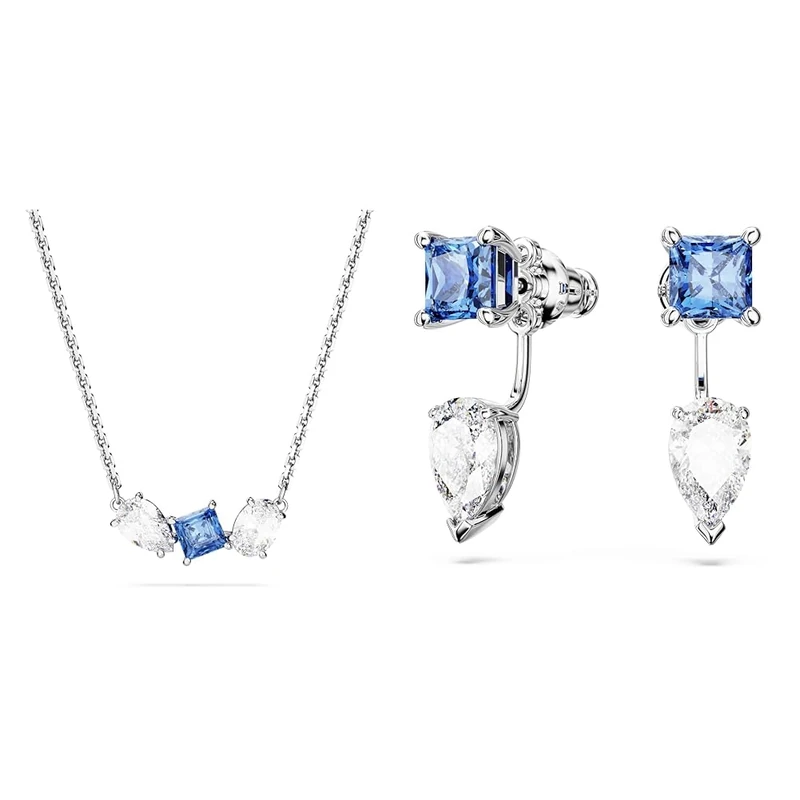 Swarovski Mesmera Collection, necklace & earrings, blue