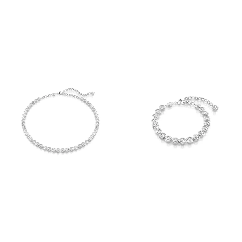 Swarovski Constella necklace & earrings, Round cut, White