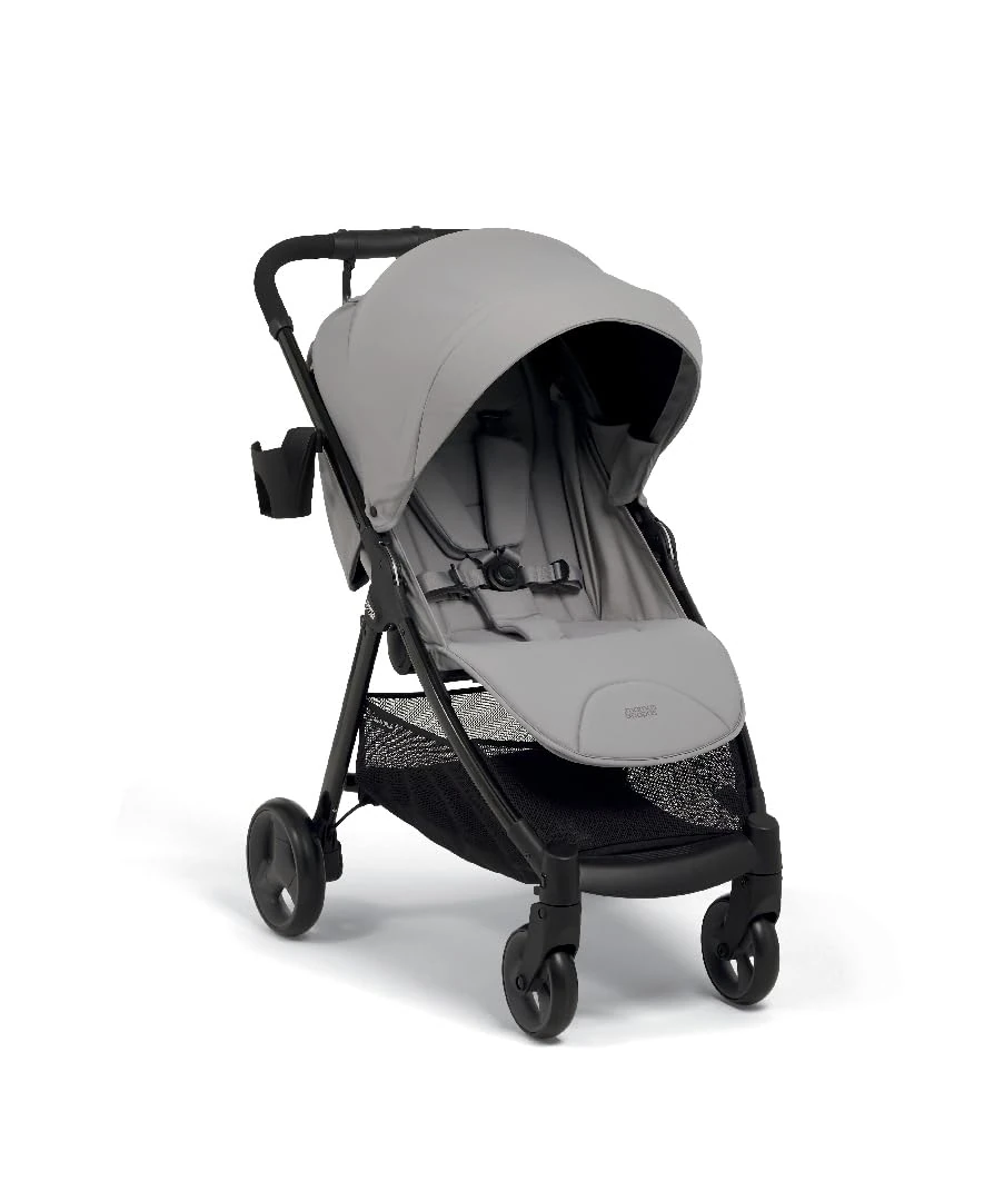 Mamas & Papas Armadillo Folding Pushchair with Compact One Hand Fold, Lockable Wheels & Spacious Adjustable Hood, Chalk (Grey)