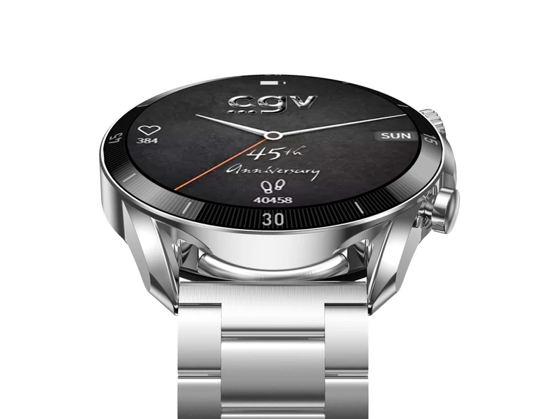 CGV | Geko Watch R Silver Smart Watch with AMOLED HD 466X466 1.43'' Display, Bluetooth 5.3 Calls, 10 Days Battery Life, 100 Sports Modes, IP68 Waterproof, with Health Monitoring | Android/iOS