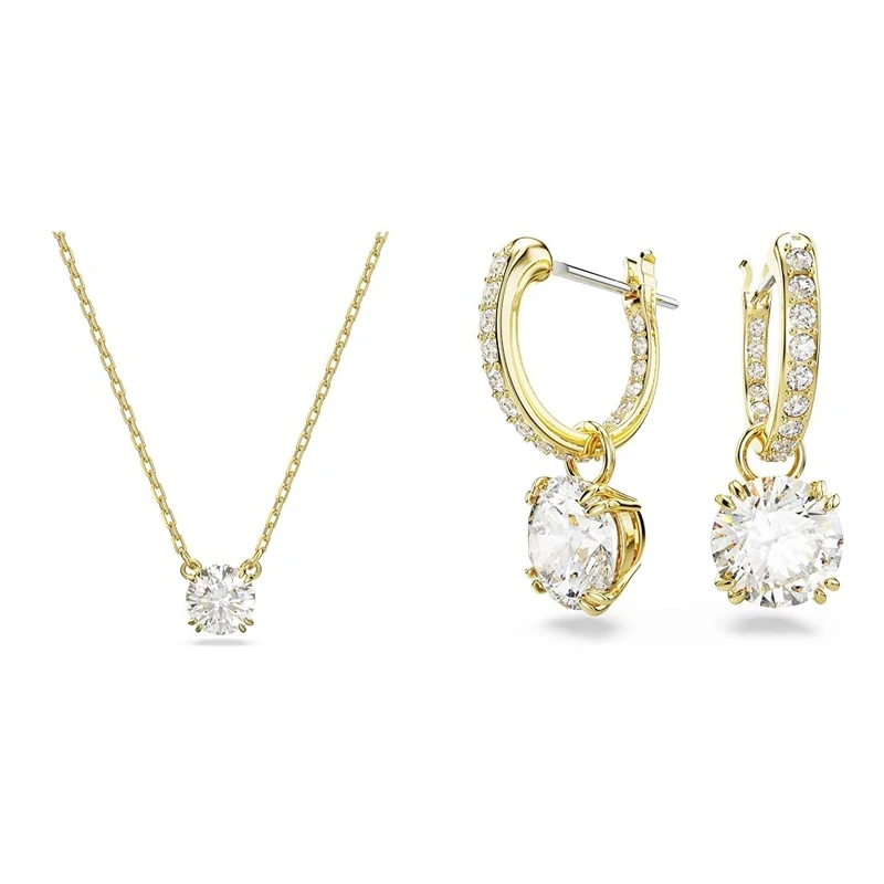 Swarovski Imber Necklace & Earrings Collection, gold plated
