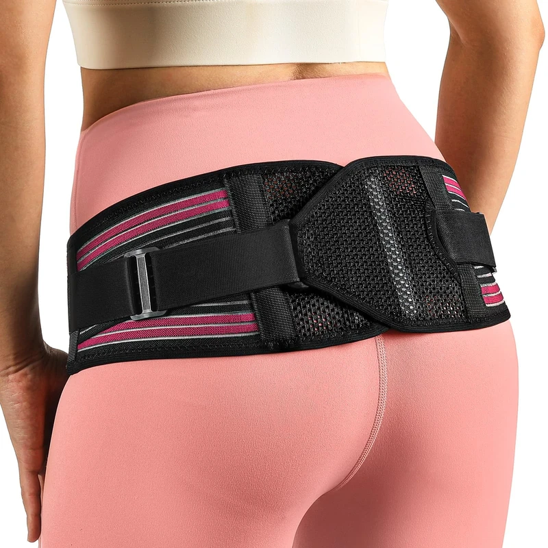 Fitomo Sacroiliac Support Belt with X-shape Enhancing Compression，360°Anti-slip Lower Back Support for Women for Pelvic, Leg, Hip, SI Joints, Sciatic Pain Relief