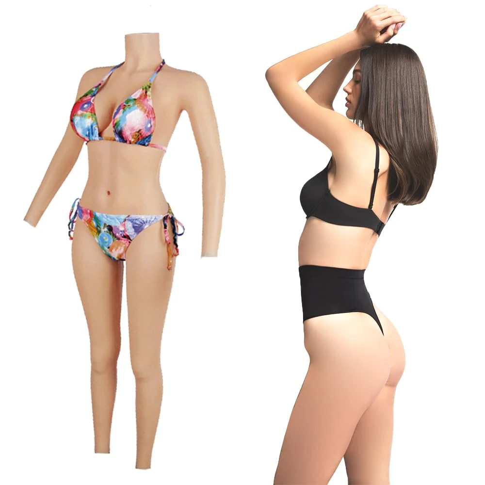 Peikey Silicone Breastplate C CUP Bodysuit with Arms for Crossdressers Drag Queen Cosplay