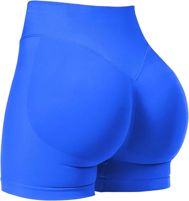 SUNSESS Gym Shorts for Women Seamless Scrunch Butt Lifting Booty Yoga Workout Shorts 4.5" Tummy Control Cycling Shorts (UK, Alpha, M, Regular, Regular, Blue) - Image 1