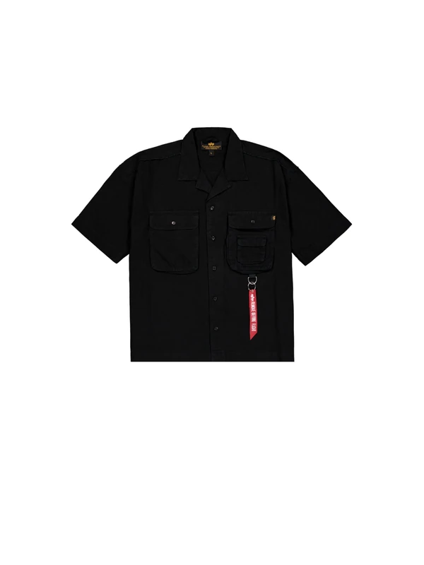 Alpha Industries Men's Aloha Safari Shirt, Black, S - Image 1