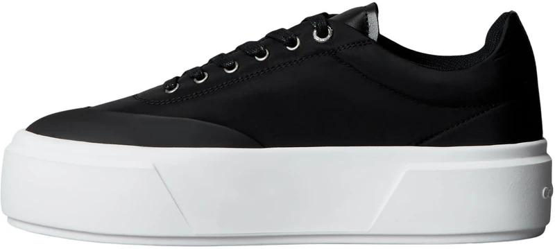 Calvin Klein Women's Flatform LACE UP NYL Mix YW0YW02013 Low Top, Black (Black/Bright White), 5