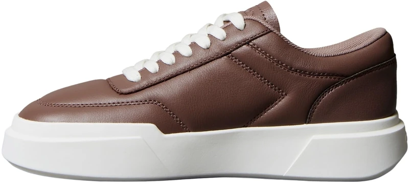 Calvin Klein Women's Chunky Cupsole Laceup OXF LTH YW0YW02032 Low Top, Purple (Muddy Brown/Crystal Gray/Gum), 2.5