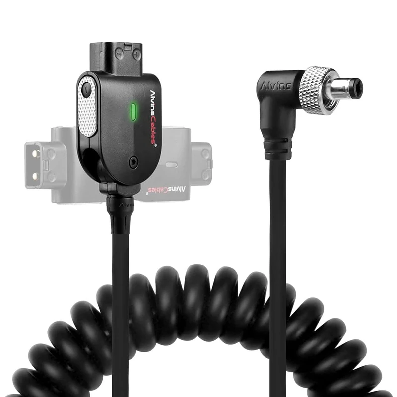 Alvin's Cables Smart Dtap to DC Cable for Atomos Ninja V, Ultra Flexible D-tap to 2.1 DC Right Angle Power Cable for Blackmagic Design Video Assist, SmallHD 702, for Feelworld FW568 Monitor 2ft