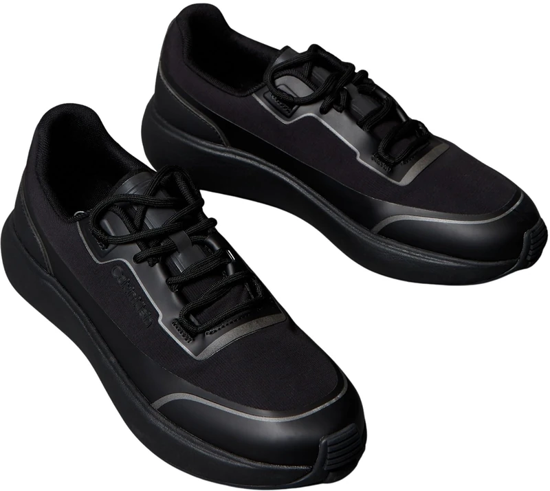 Calvin Klein Men's City Runner Laceup TECH Mix HM0HM02045 Low Top, Black (Black/Coal/Gunmetal), 8 - Image 1