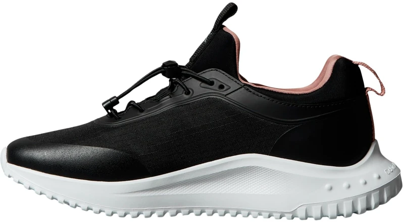 Calvin Klein Women's EVA Runner Laceup Sock MAT Mix YW0YW02064 Low Top, Black (Black/Blush), 3.5