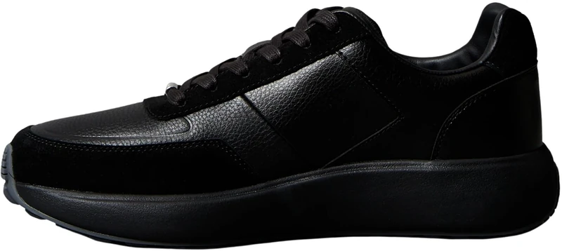 Calvin Klein Men's City Runner Laceup Tape LTH HM0HM02033 Low Top, Black (Triple Black), 9