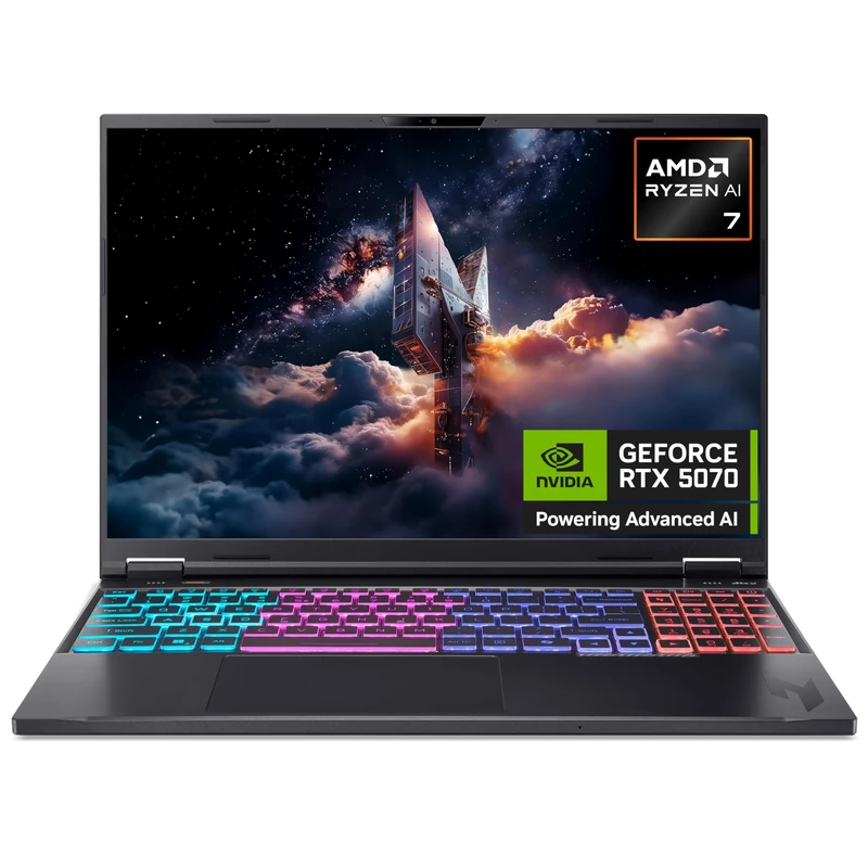 acer Nitro 16 AN16-61 Gaming Laptop - AMD Ryzen AI 7 350, 32GB, 1TB SSD, NVIDIA GeForce RTX 5070Ti, 16" WQXGA 180Hz, Windows 11, Black