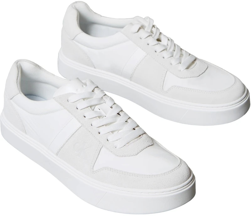 Calvin Klein Men's Classic Cups LACE Mix EMB Tongue YM0YM01395 Low Top, White (Triple Bright White), 10 - Image 1