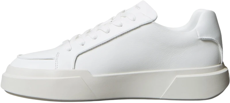 Calvin Klein Women's Chunky Cupsole LACE UP LTH Pinch YW0YW02020 Low Top, White (Bright White/Vaporous White), 6