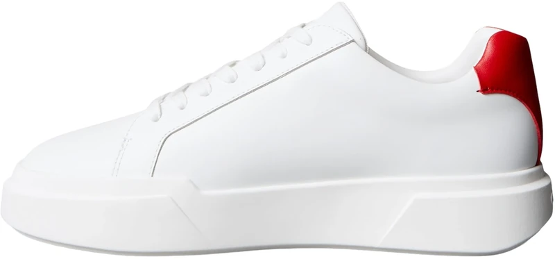 Calvin Klein Men's Chunky Cupsole Laceup LTH YM0YM01344 Low Top, White (Bright White/Adrenaline Rush), 8