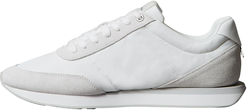 Calvin Klein Men's Retro Runner ESS Mix MAT YM0YM01361 Low Top, White (Triple Bright White), 9