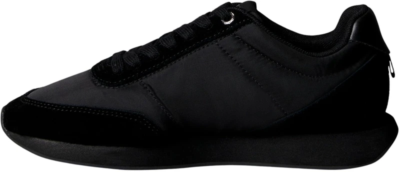 Calvin Klein Women's Retro Runner ESS Mix MAT YW0YW01990 Low Top, Black (Triple Black), 7.5
