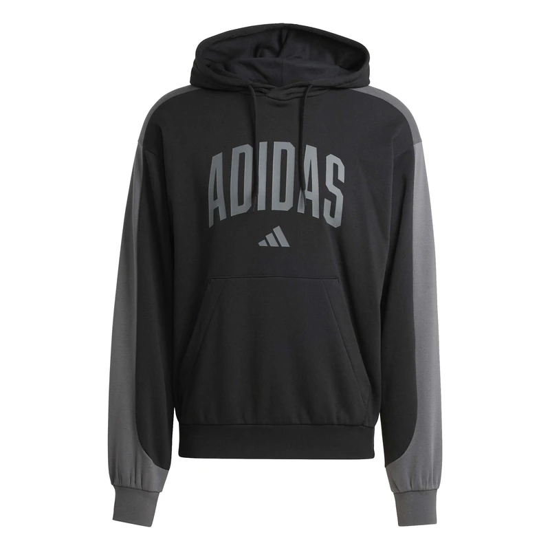 adidas Men's COLLEGIATE FLEECE HOODIE, black/grey six, L
