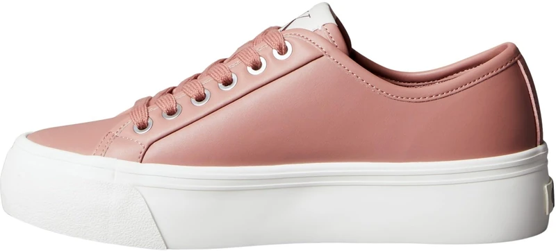 Calvin Klein Women's Vulc FLATF LACE UP LTH YW0YW01932 Low Top, Pink (Blush/Marshmellow), 6.5