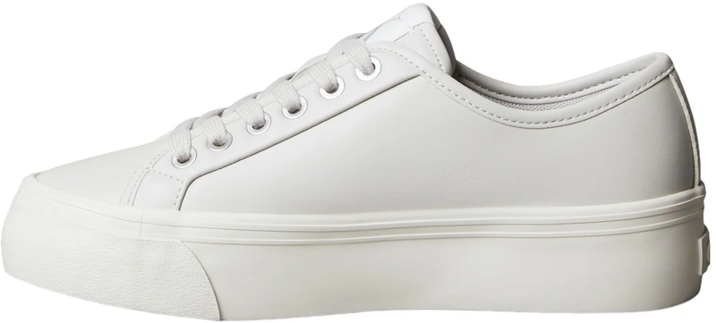 Calvin Klein Women's Vulc FLATF LACE UP LTH YW0YW01932 Low Top, Grey (Moonstruck/Dk Ecru), 4