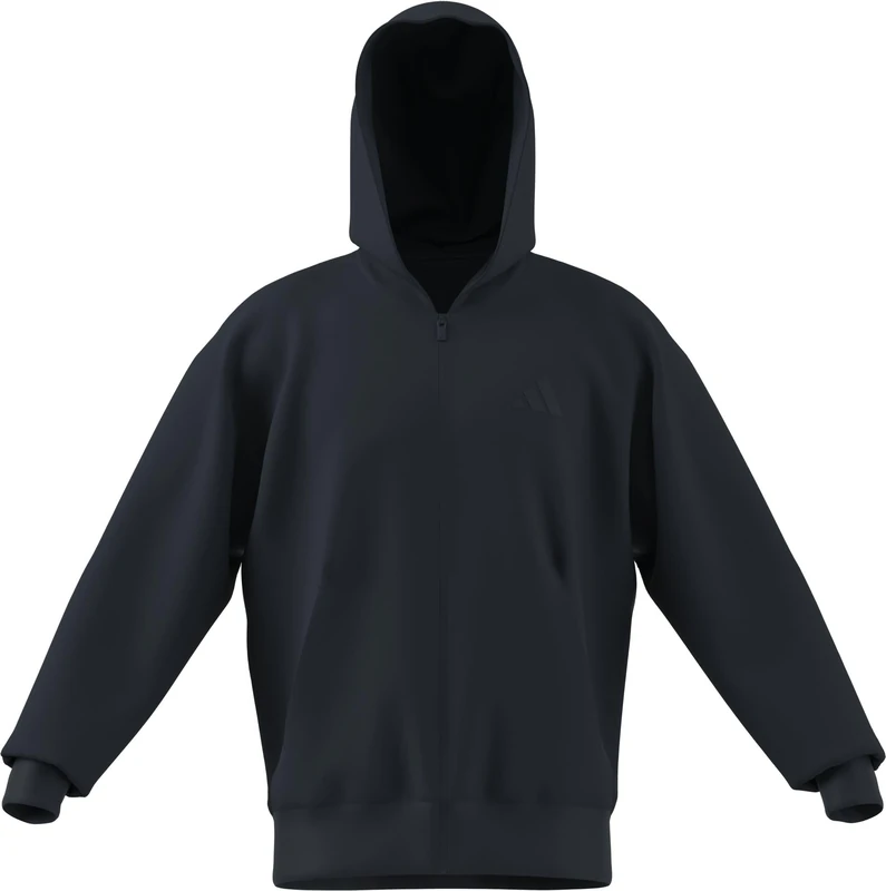 adidas Men's ALL SZN FLEECE FULL ZIP HOODIE, aurora ink, L