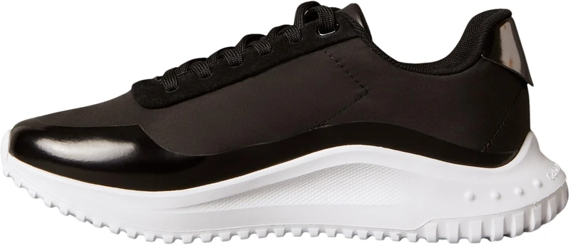 Calvin Klein Women's EVA Runner LACE UP MAT Mix YW0YW02016 Low Top, Black (Black/Gun Metal), 6