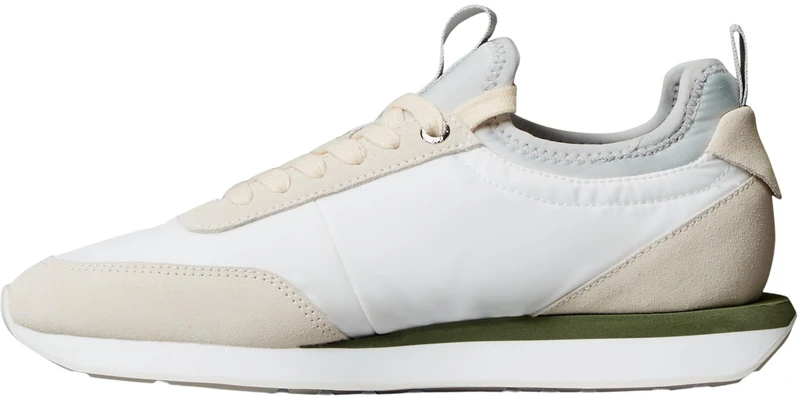 Calvin Klein Women's Retro Runner Sock Laceup Mix MAT YW0YW02060 Low Top, White (Bright White/Light Cashew/Med Fore), 2.5