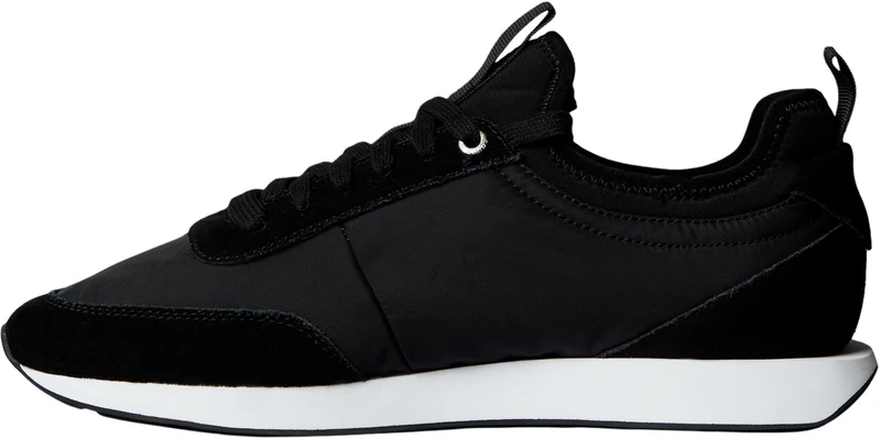 Calvin Klein Men's Retro Runner Sock Laceup Mix MAT YM0YM01414 Low Top, Black (Ck Black), 6.5