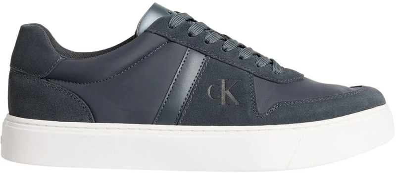 Calvin Klein Men's Cupsole Trainers Classic Lace-up in Leather, Blue (Coal), 11