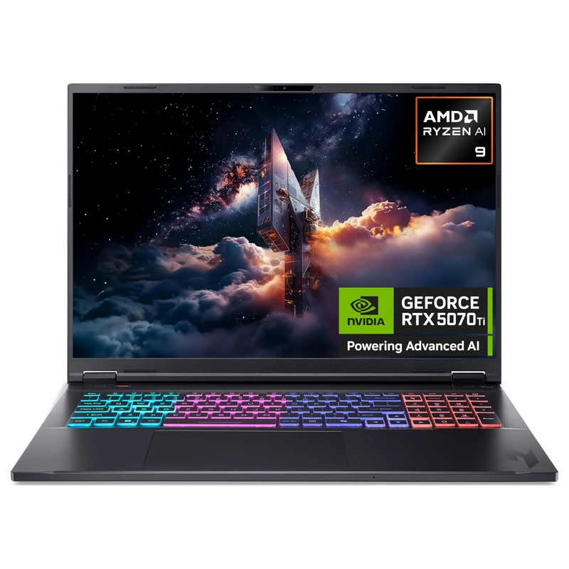 Acer Nitro 18 AN18-61 Gaming Laptop - AMD Ryzen AI 9 365, 32GB, 1TB SSD, NVIDIA GeForce RTX 5070Ti, 18" WQXGA 165Hz, Windows 11, Black