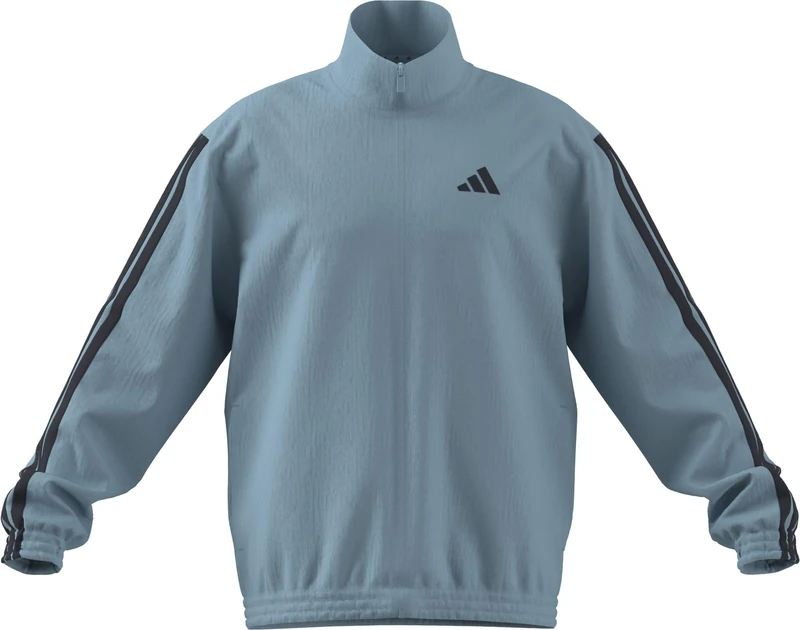adidas Men's ESSENTIALS 3-STRIPES WOVEN TRACKTOP, icey blue/night navy/night navy/night navy, S