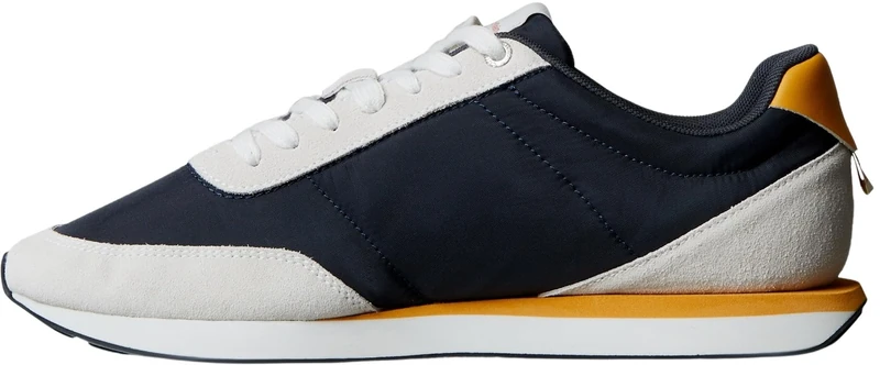 Calvin Klein Men's Retro Runner ESS Mix MAT YM0YM01361 Low Top, Blue (Vaporous White/Casual Blue/Cooling), 6.5