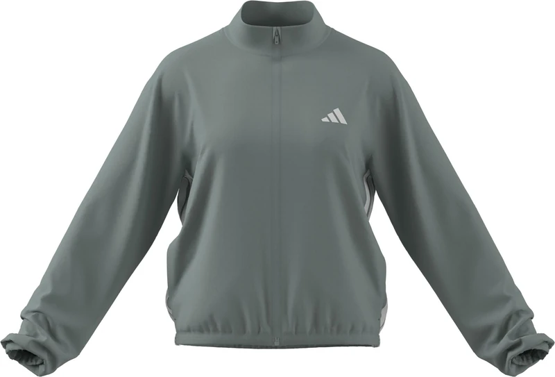 adidas Women's Train Essentials 3-Stripes Woven Warm Up Jacket, Wonder Sage/white, XL