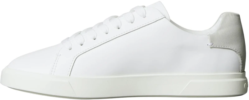 Calvin Klein Women's Low PRO Cup Laceup LTH Moire HW0HW02845 Low Top, White (Bright White/Crystal Grey), 6