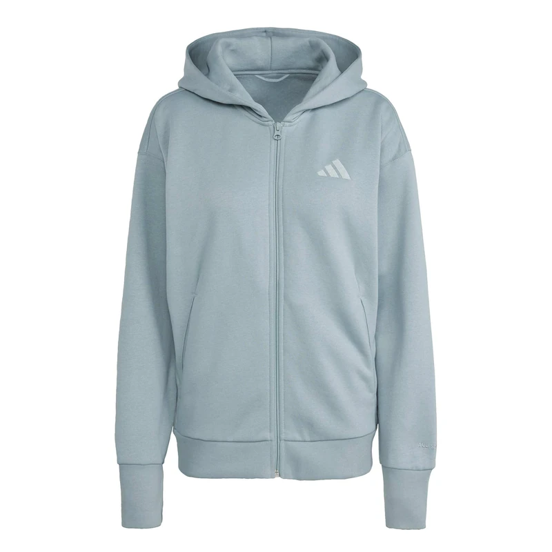 adidas Women's ALL SZN FLEECE FULL-ZIP HOODIE, Wonder Sage, XS