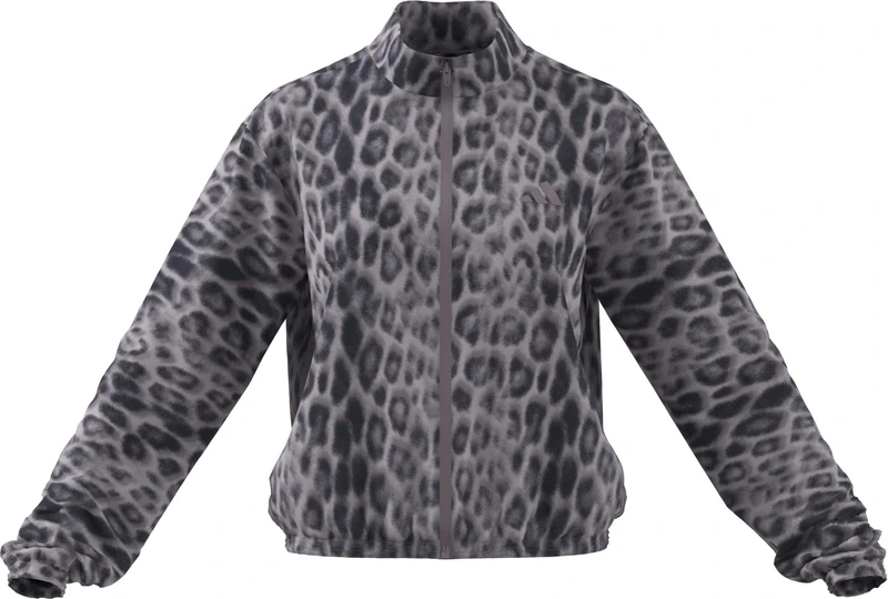 adidas Women's Workout Essentials Leopard Woven Jacket, ice purple/shadow navy, XS