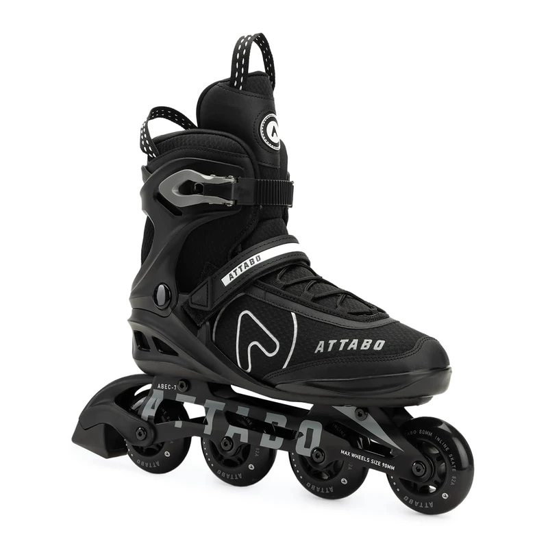 ATTABO Bricker Fitness Men's Roller Skates - Comfortable and Stable Leisure and Training Roller Skates with Aluminium Rail, 80 mm PU Wheels, ABEC-7 Bearings, TPR Brake, up to 100 kg