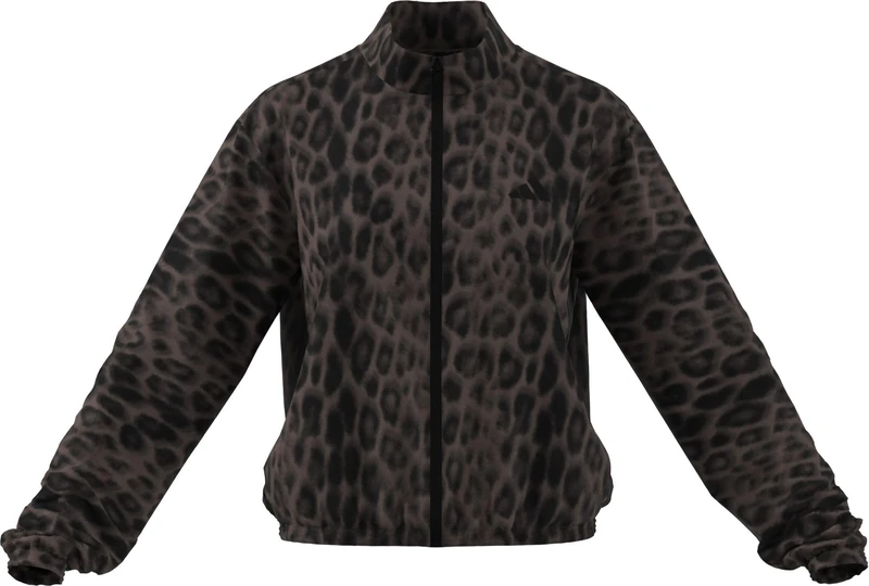 adidas Women's Workout Essentials Leopard Woven Jacket, earth strata/black, M