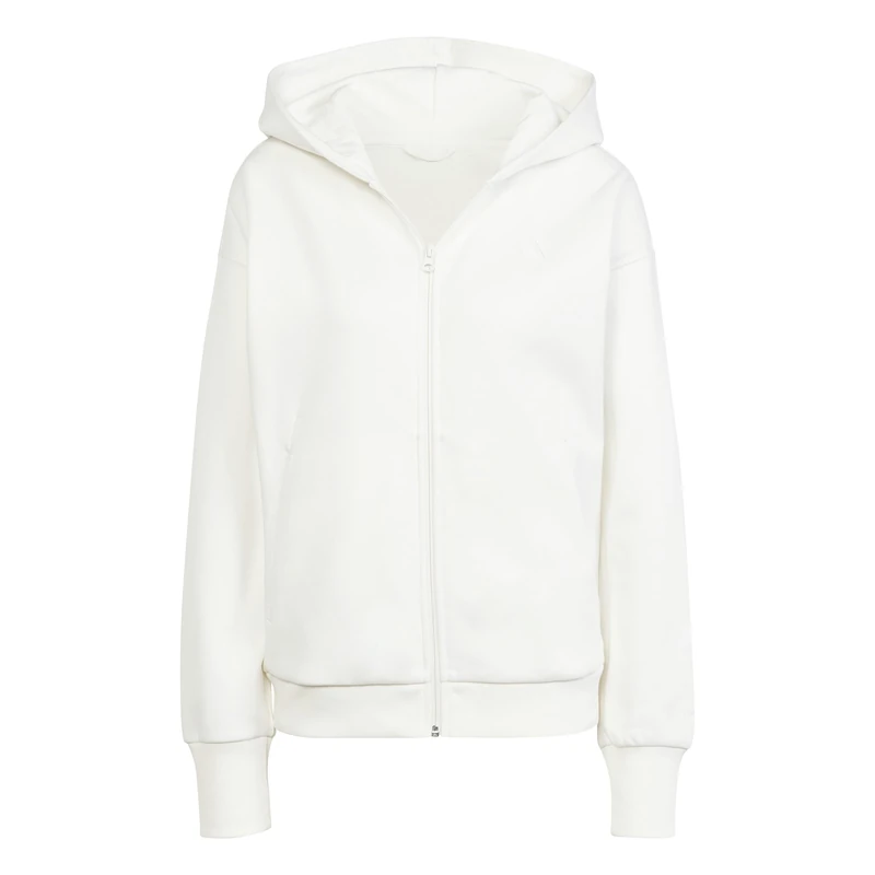 adidas Women's ALL SZN FLEECE FULL-ZIP HOODIE, off white, XS