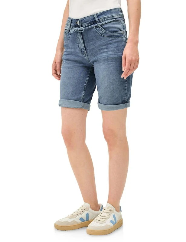 Cecil Women's B379412 Jogging Shorts in Denim Look, Authentic Used wash, 31W