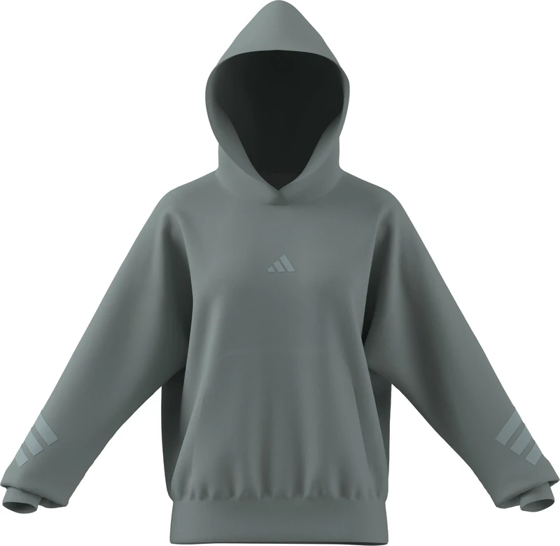 adidas Women's FUTURE ICONS THREE STRIPES HOODIE, Wonder Sage, XS