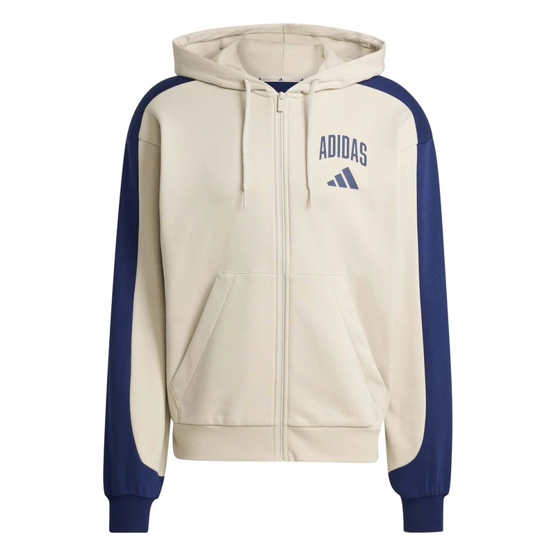 adidas Men's COLLEGIATE FLEECE FULL-ZIP, wonder alumina/dark blue, XL