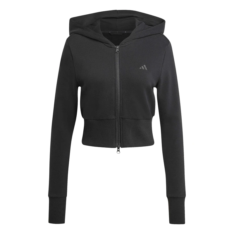 adidas Women's Seasonal Essentials French Terry Full-Zip, black, 3XL