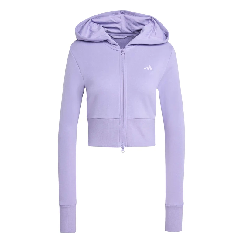adidas Women's Seasonal Essentials French Terry Full-Zip, magic lilac, L - Image 1
