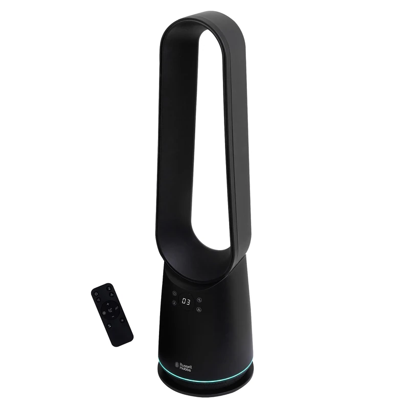 Russell Hobbs, Bladeless Cooling Fan, 9 Speed Settings, Bladeless Design, Oscillation Function, 3 Customisable Modes in Black, RHBLDLC25B