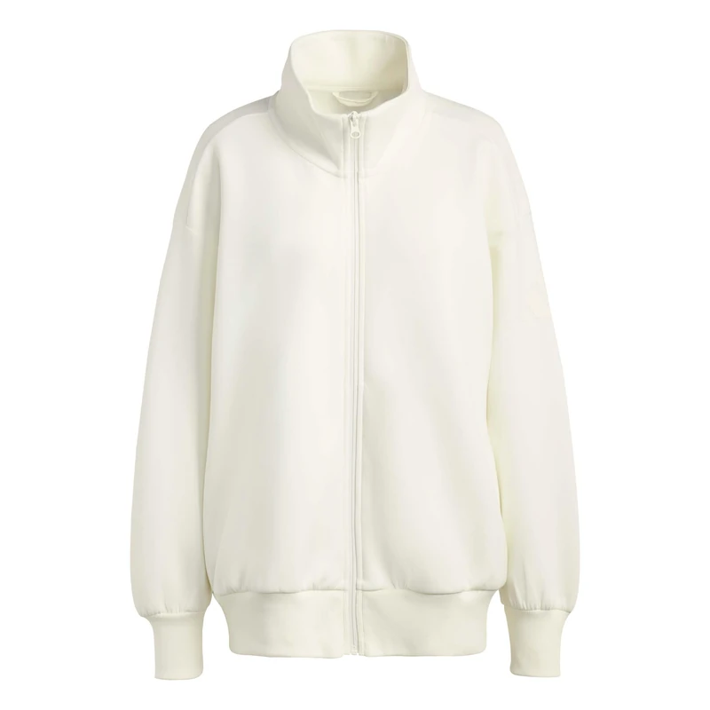 adidas Women's SOFT LUX FULL-ZIP TRACKTOP, off white, L