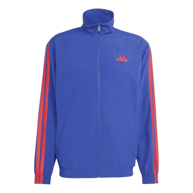 adidas Men's ESSENTIALS 3-STRIPES WOVEN TRACKTOP, mystery ink/pure ruby/pure ruby/pure ruby, XL - Image 1