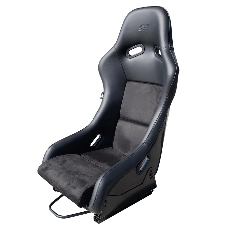 Simoni Racing SRSF/20 Ayrton Sports Seat - Fixed Leather and Black Velvet with Fiberglass Shell - Image 1
